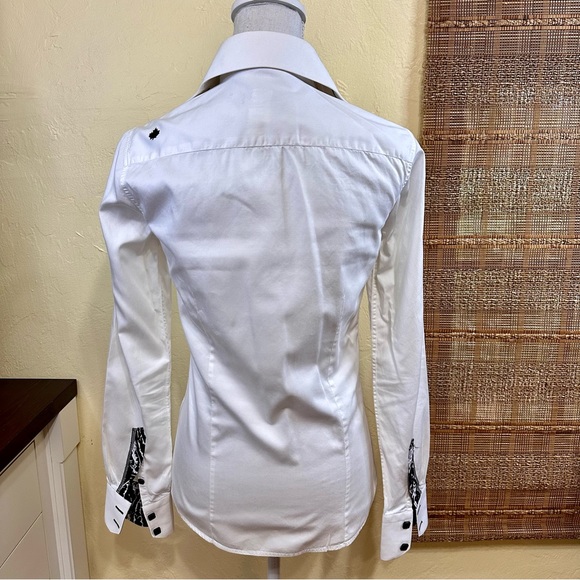 Jared Lang Long Sleeve Button Down Fitted Blouse - Picture 4 of 7